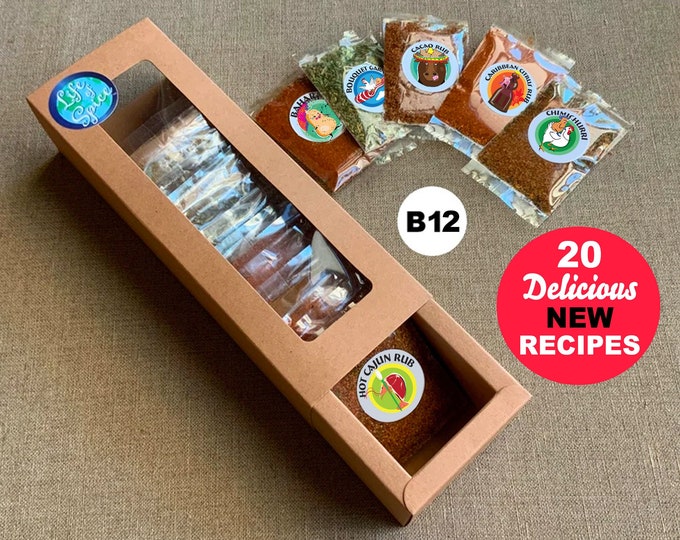 20 Sample Pack Spice Blends w/20 New Recipe E-Booklet and Gift Box