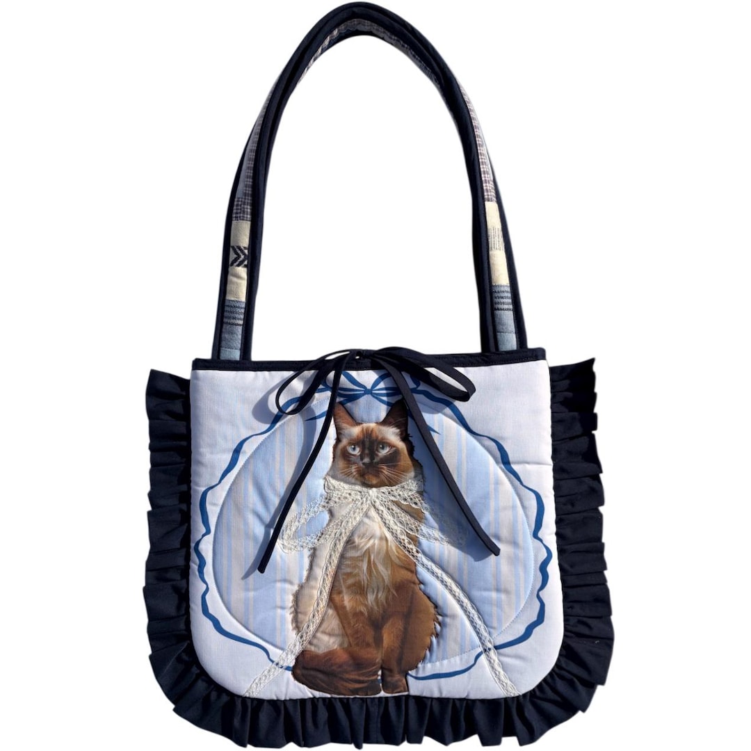 Patchwork Ragdoll Handmade Quilted Ragdoll Siamese Cat Shoulder Bag: Up-cycled Floral ...