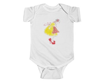 Little Girl Big Shoes Infant Fine Jersey Bodysuit