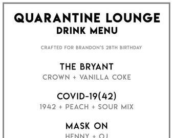 Menú de bebidas personalizado