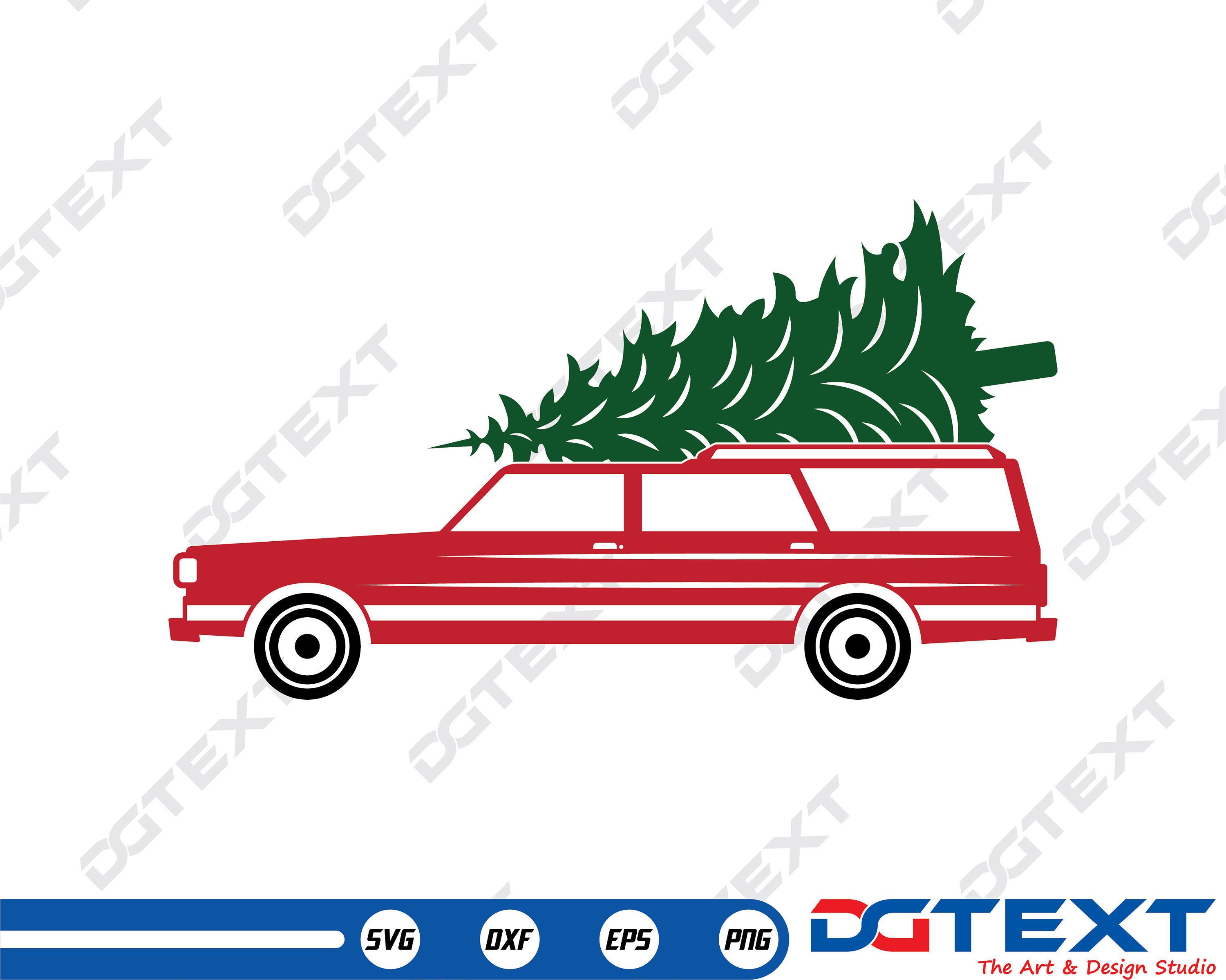 Christmas Truck SVG Christmas Station Wagon SVG Vector Etsy
