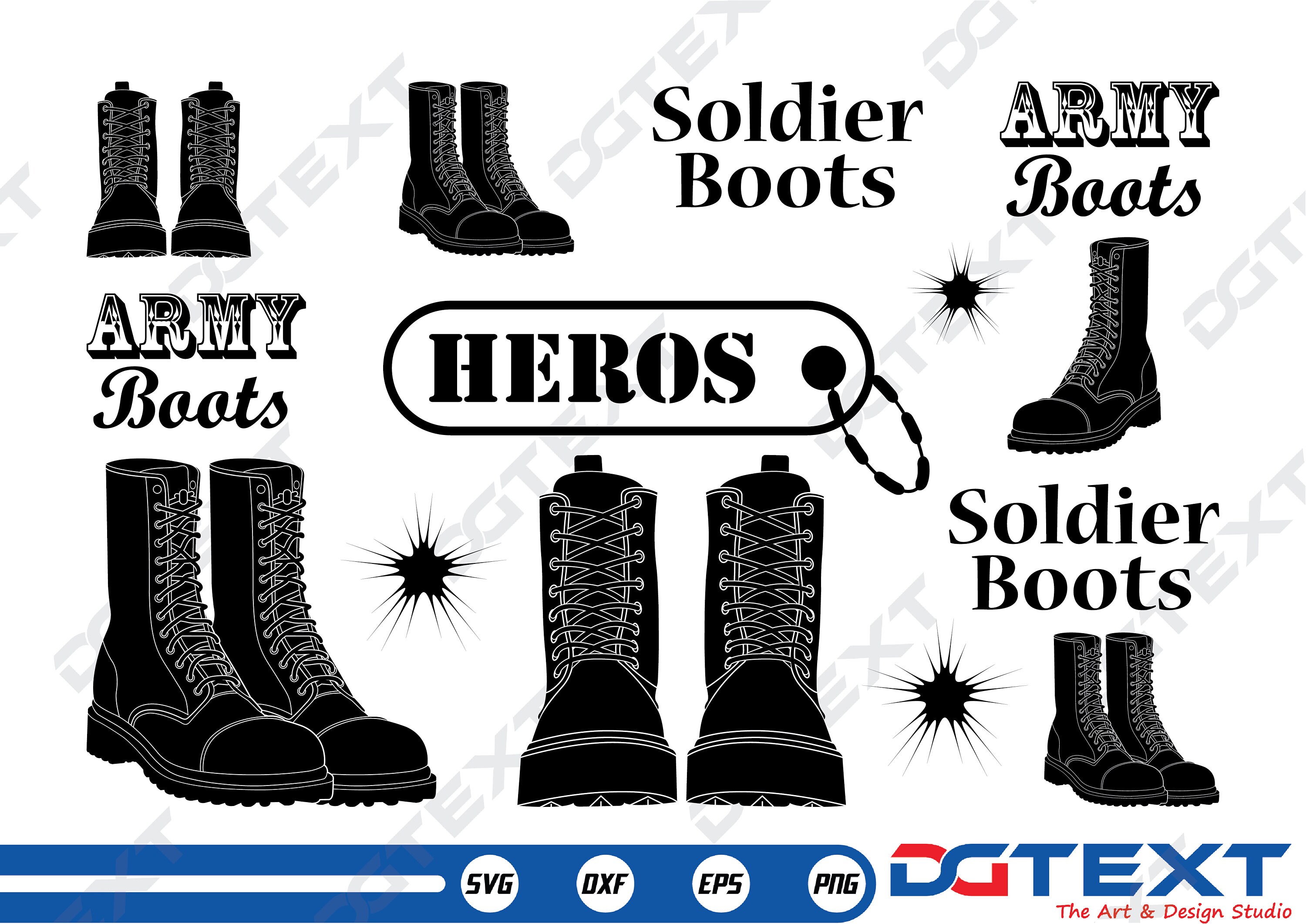 Combat Boot Outline Clip Art