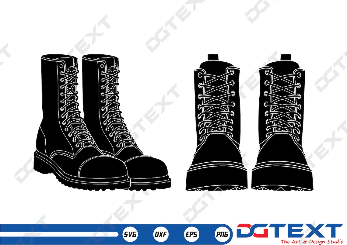 Combat Boots SVG Army Boots Military Boots Silhouette | Etsy