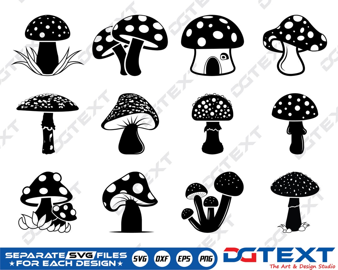 Mushroom SVG, Mushroom Vector, Silhouette, Cricut File, Clipart