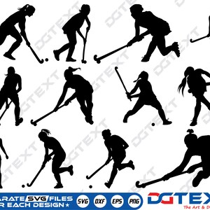 Veldhockeyspeler SVG, Veldhockey SVG, Vector, Silhouet, Cricut-bestand, Clipart, Cuttable Design, Png, Dxf & Eps Designs.