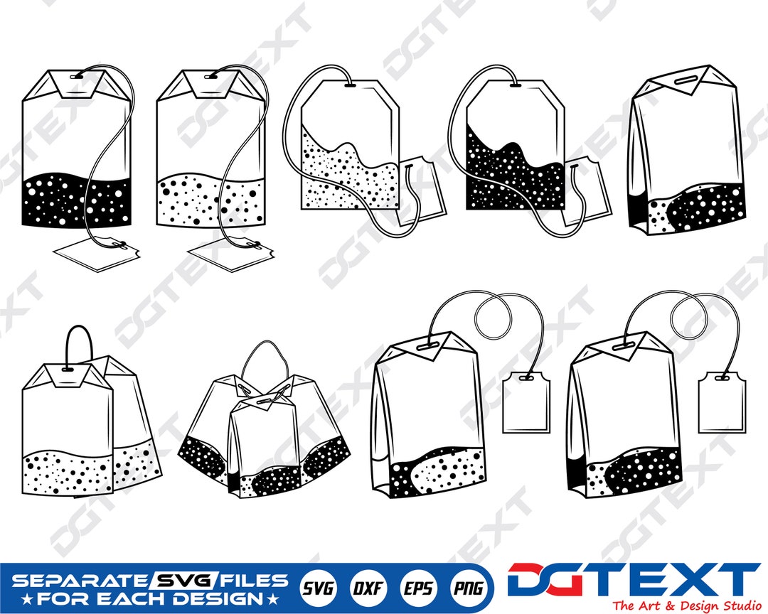 Tea Bag SVG, Tea Bag Vector, Silhouette, Cricut File, Clipart, Cuttable
