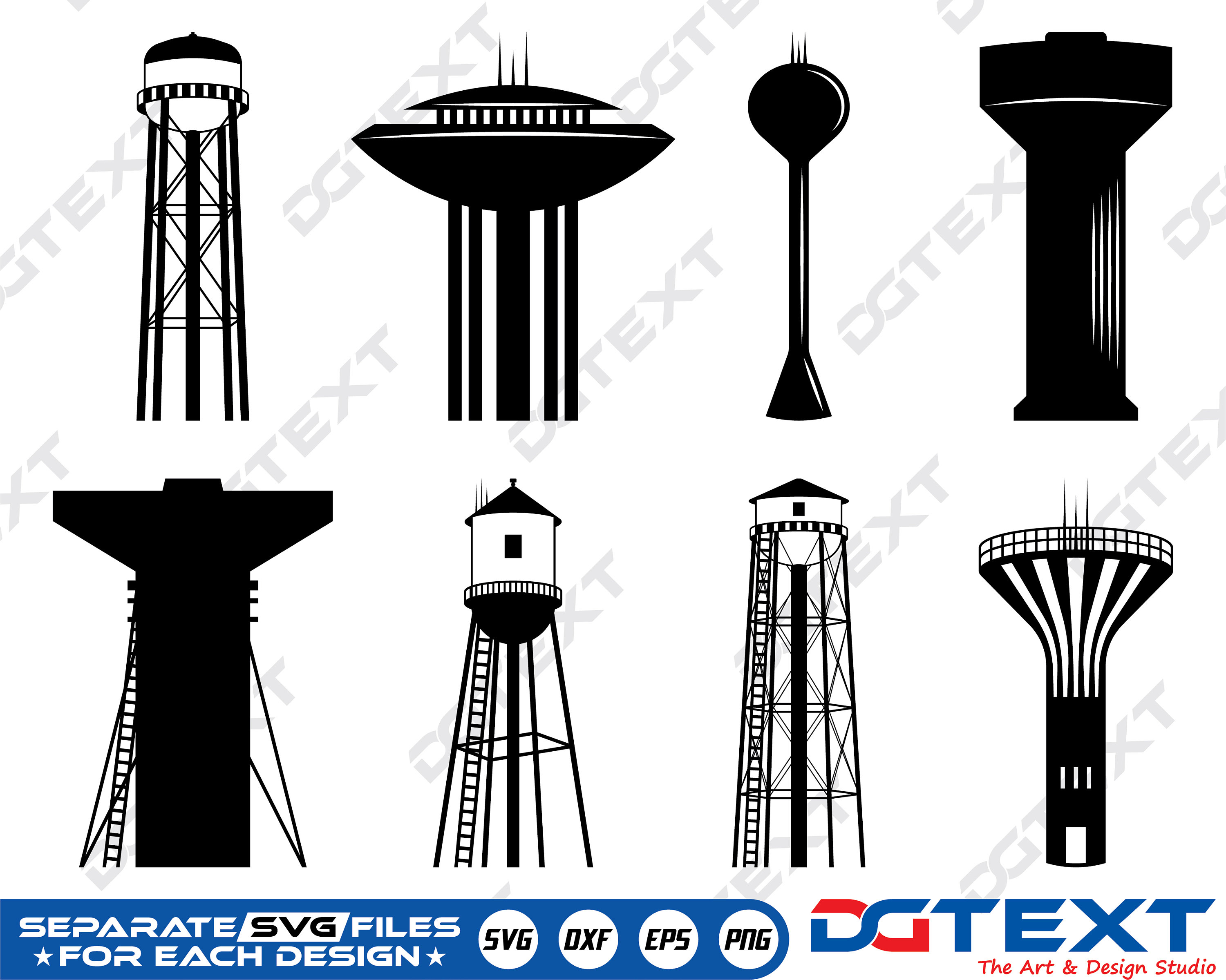 Water Tower SVG Water Tower Vector Silhouette Cricut File - Etsy
