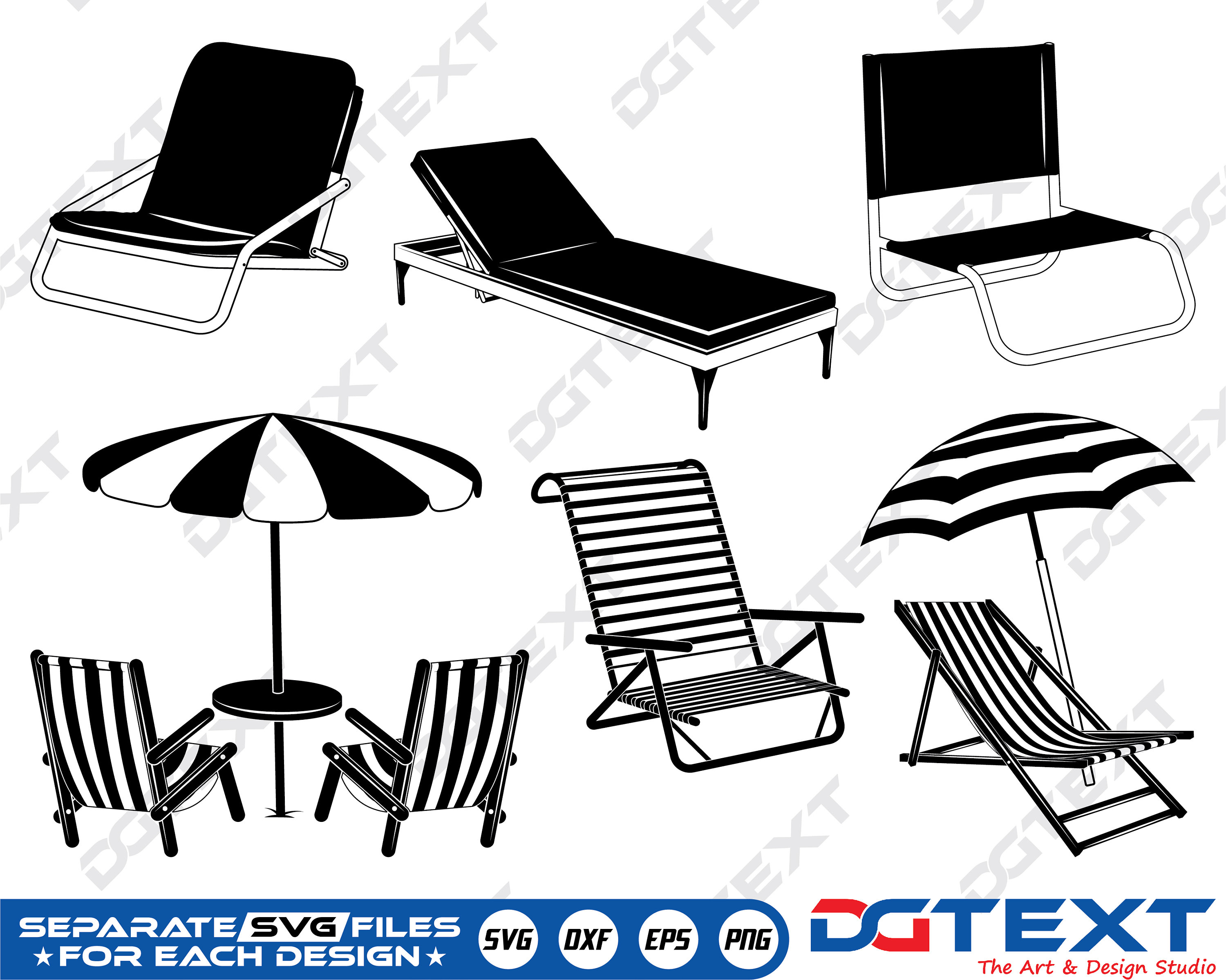 Beach Chair SVG, Beach Chair Vector, Silhouette, Cricut File, Clipart,  Cuttable Design, Png, Dxf & Eps Designs. - Etsy