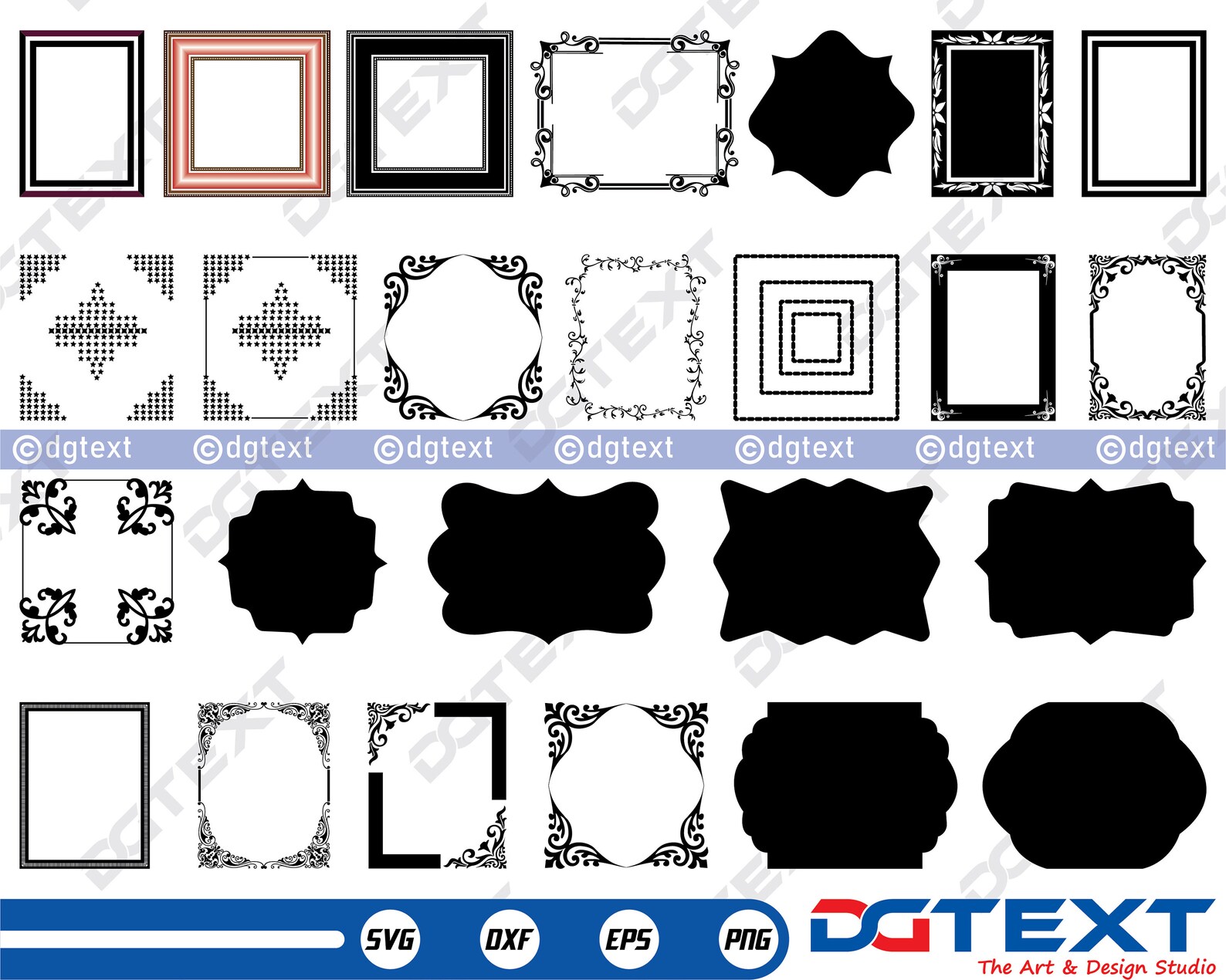 Frames SVG Frames Vector Silhouette Cricut File Clipart - Etsy