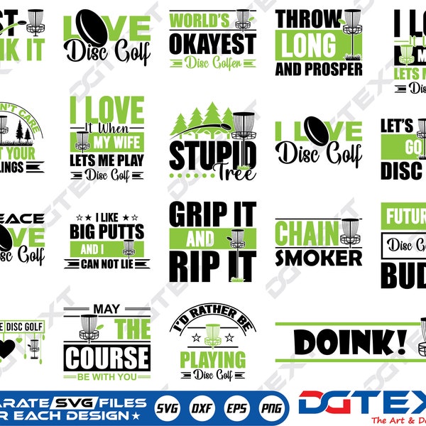 Disc Golf Bundle SVG, Disc Golf SVG, Vektor, Silhouette, Cricut Datei, Clipart, Cuttable Design, Png, Dxf & Eps Designs.