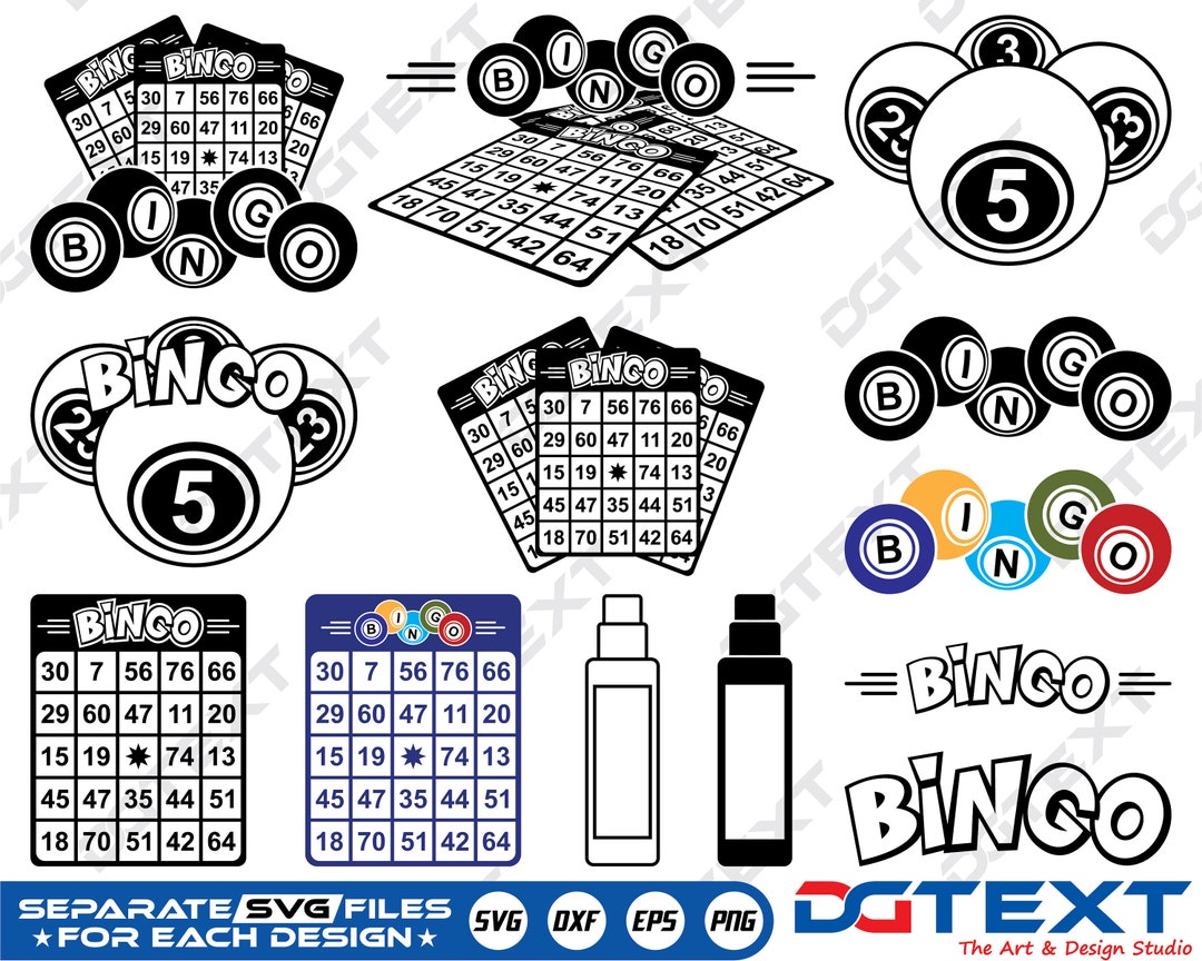 Bingo SVG, Bingo Vector, Silhouette, Cricut File, Clipart, Cuttable