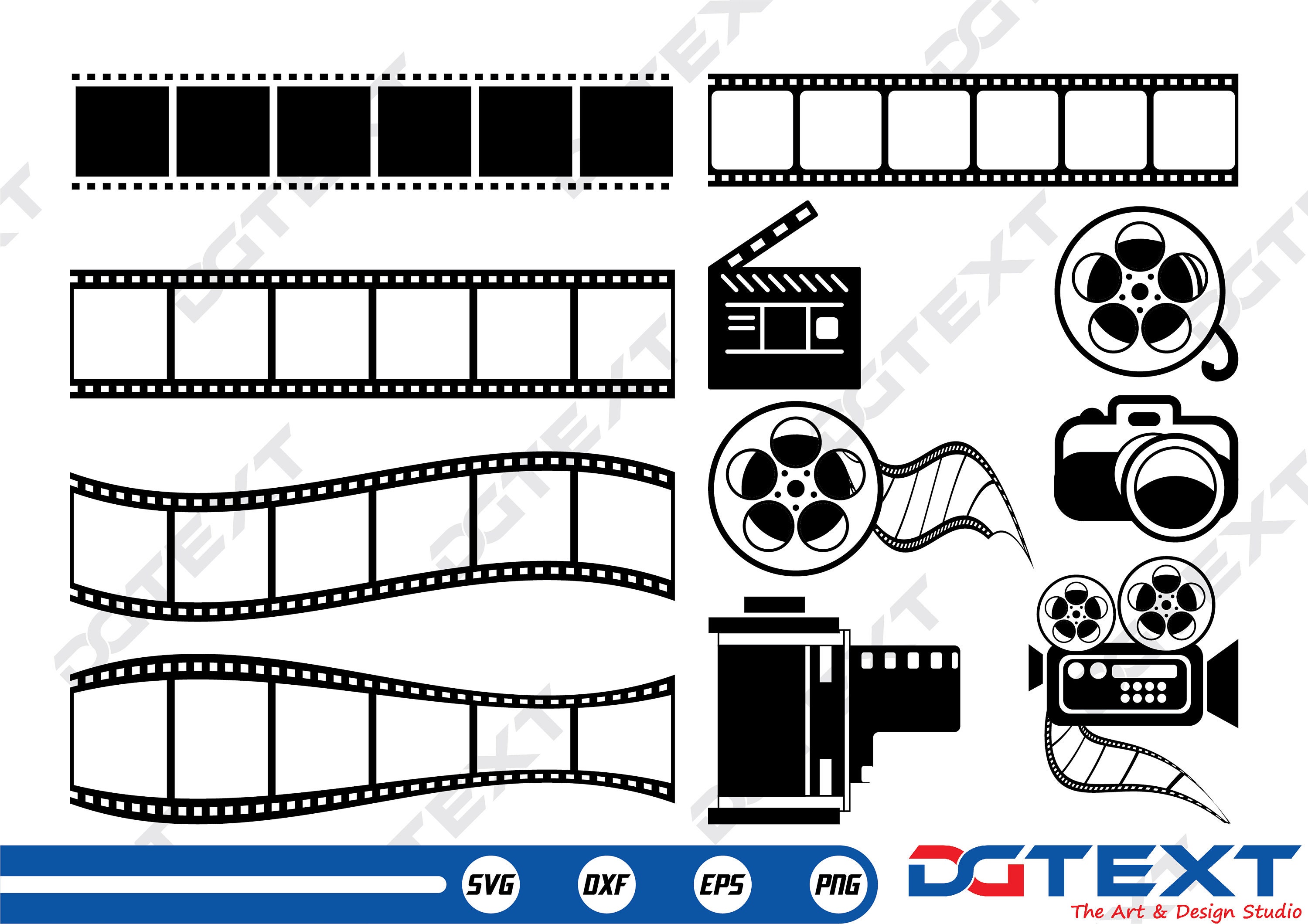 Camera Film Strip SVG Camera Film Strip Vector Silhouette Etsy Italia