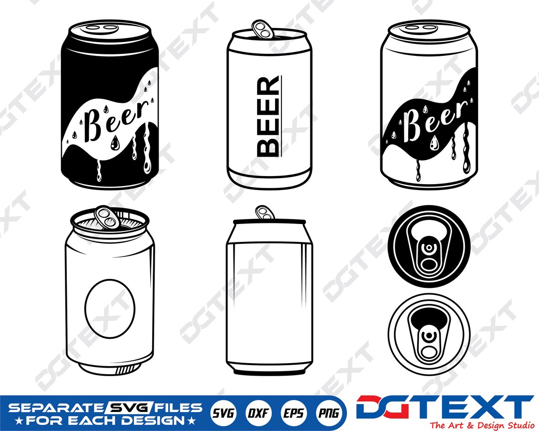 Beer Can SVG, Beer Can Vector, Silhouette, Cricut File, Clipart