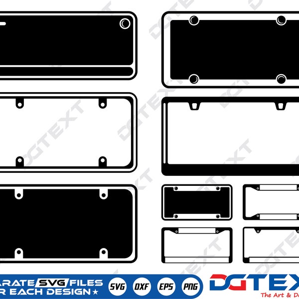 Car License Plate SVG, Car License Plate Vector, Silhouette, Cricut file, Clipart, Cuttable Design, Png, Dxf & Eps Designs.