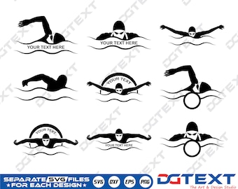 Swimming SVG, Swimming Vector, Silhouette, Cricut file, Clipart, Cuttable Design, Png, Dxf & Eps Designs.