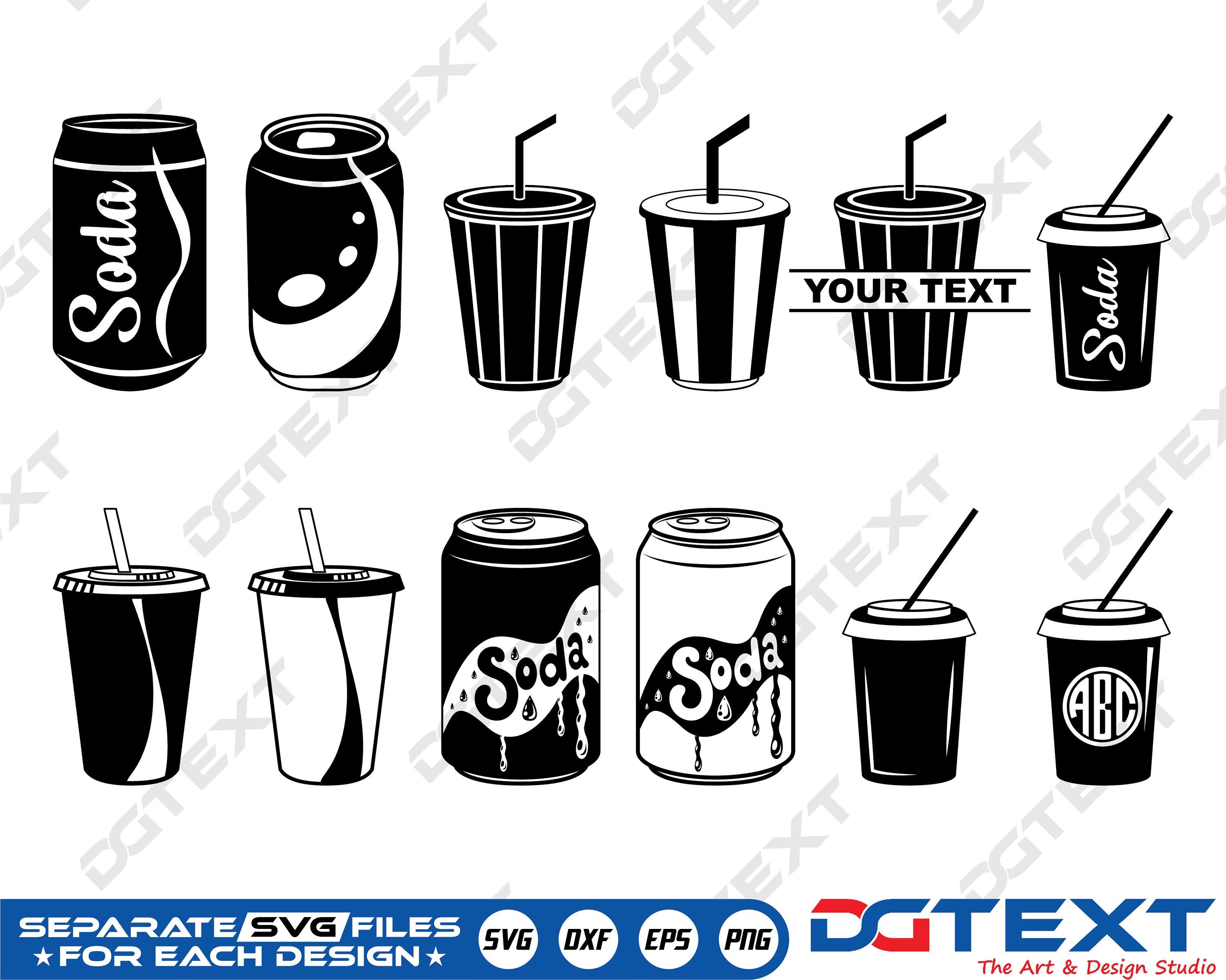 Soda Icon SVG, Soda Icon Vector, Silhouette, Cricut File, Clipart