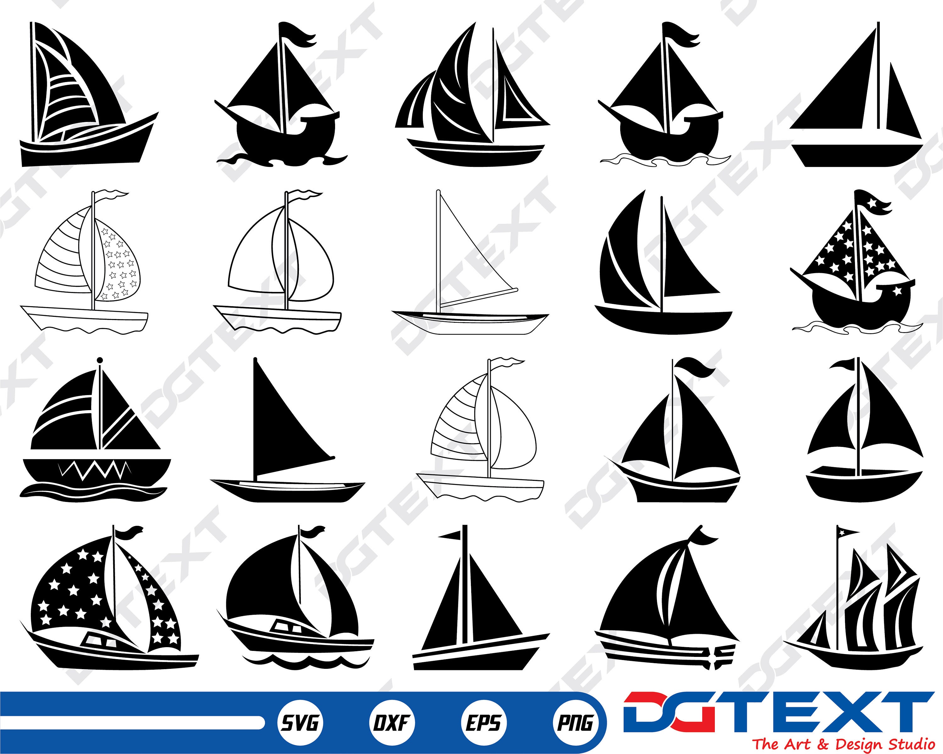 Segelboot SVG, Segelboot Vektor, Silhouette, Cricut Datei, Clipart ...