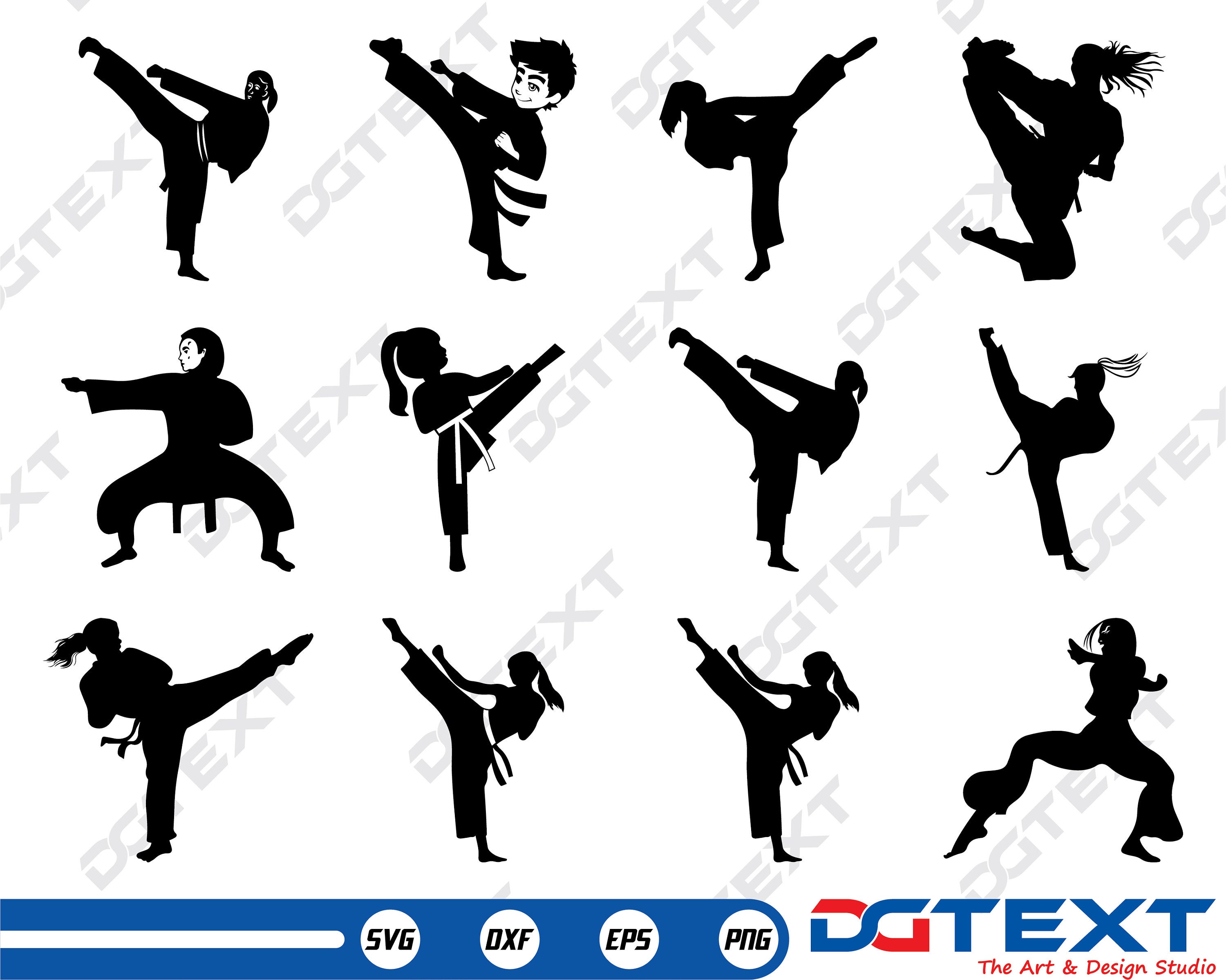 Karate Girl SVG Karate Girl Vector Silhouette Cricut File Etsy