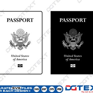 American Passport SVG, American Passport Vector, Silhouette, Cricut file, Clipart, Cuttable Design, Png, Dxf & Eps Designs.