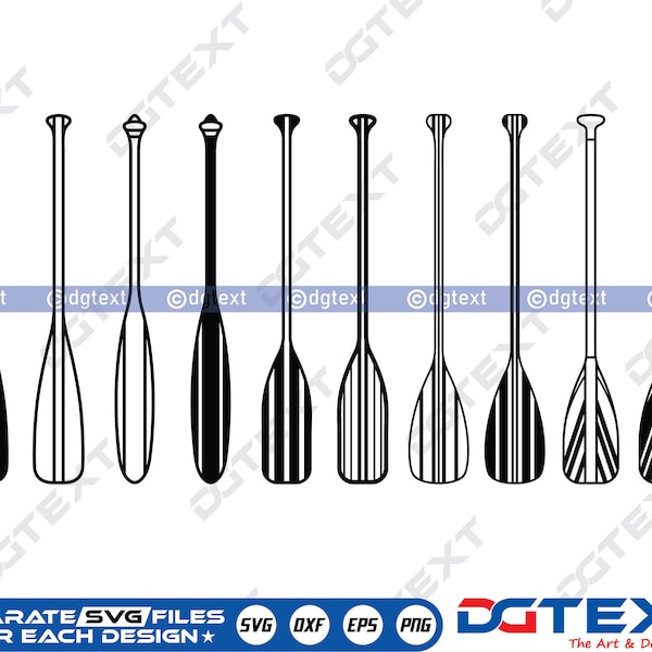 Canoe Paddle SVG, Canoe Paddle Vector, Silhouette, Cricut file, Clipart, Cuttable Design, Png, Dxf & Eps Designs.