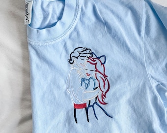 The Little Mermaid embroidered shirt, Ariel and Eric Shirt, Disney World tshirt, Women's Disney shirt