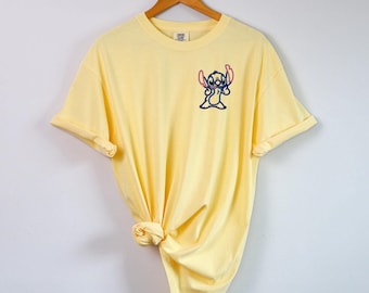 Stitch embroidered Tshirt, Lilo embroidered shirt, Stitch shirt, Alien shirt, Disney Shirt, Disney tshirt