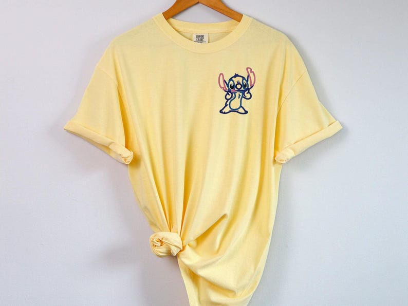 Stitch embroidered Tshirt, Lilo embroidered shirt, Stitch shirt, Alien shirt, Disney Shirt, Disney tshirt image 1