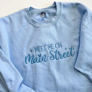 Meet Me on Main Street embroidered shirt, Main Street USA, Disney Tshirt, Magic Kingdom Shirt