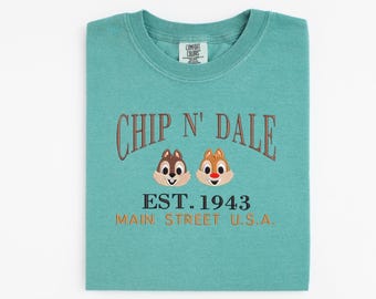 Chip and Dale Embroidered Tshirt, Disney World, Magic Kingdom