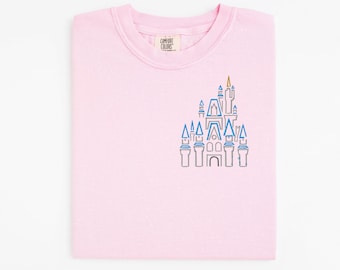 Disney Castle embroidered Tshirt, Cinderella Castle embroidered shirt, t-shirt, Disney Princess Shirt, Disney tshirt, Disney Tanktop