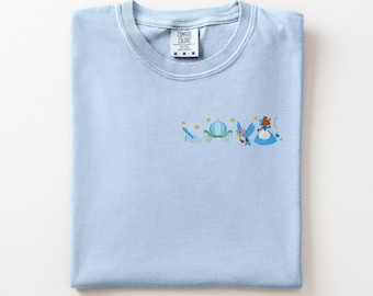 Cinderella Bow Coquette Embroidered T-Shirt, Disney Princess Embroidered Shirt, Magic Kingdom Shirt, Fantasyland