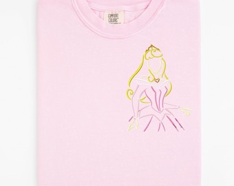 Aurora embroidered Crewneck, Disney embroidered sweatshirt, Sleeping Beauty crewneck, Disney Sweatshirt, Disney Crewneck