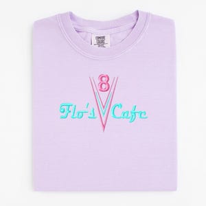 Cars Flo's V8 Cafe embroidered tshirt, Disney Cars, Lightning McQueen Shirt, Disneyland image 1