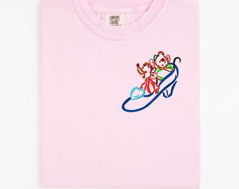 Jaq and Gus Gus Cinderella Mouse embroidered Tshirt, Cinderella embroidered shirt, Disney T-Shirt, Disney shirt
