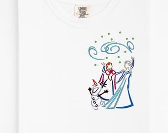 Anna & Elsa embroidered Tshirt, Frozen embroidered shirt, Princess t-shirt, Elsa Shirt, Disney tshirt