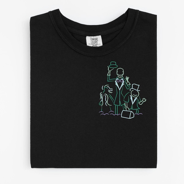 Hitchhiking Ghosts embroidered Tshirt, Disney Halloween shirt, Haunted Mansion t-shirt