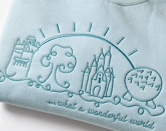 Disney World Happiest Place On Earth embroidered crewneck, Vacation Sweatshirt, Disney Apparel