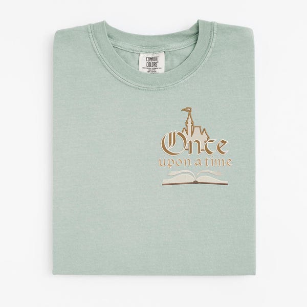 Once Upon A time embroidered Tshirt, Disneyland Tshirt, Sleeping Beauty Castle