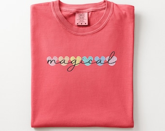 Disney Magical Pastel embroidered Tshirt, Disney World embroidered sweatshirt, Disneyland Shirt, Disney Magical shirt