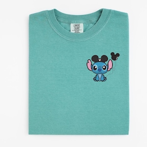 Disney Stitch embroidered tshirt, Lilo and Stitch, Ohana Means Family, Disney World