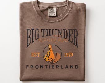 Camiseta bordada de Big Thunder Mountain, camiseta de Frontierland, Magic Kingdom, Disney World, Disneyland