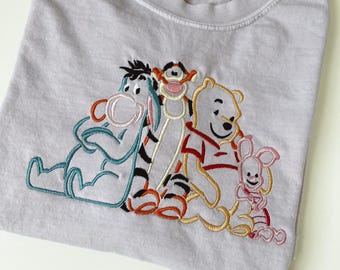 Winnie The Pooh Embroidered Shirt, Disney World Crewneck, Disneyland Embroidered Sweatshirt