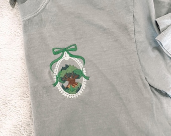 Animal Kingdom Embroidered Sweatshirt: Coquette Tree Design