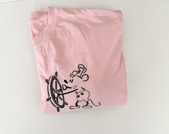Steamboat Willie Embroidered Sweatshirt | Mickey Mouse Crewneck | Disney Tshirt