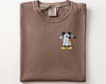 Embroidered Mickey Ghost Sweatshirt, Disney Halloween Shirt, Not So Scary Party