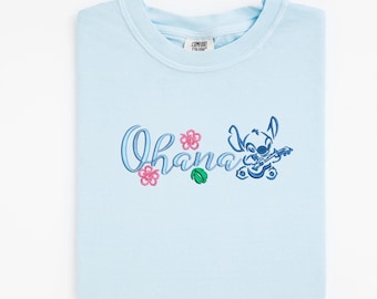 Stitch Ohana embroidered shirt, Lilo and Stitch, Experiment 626, Tomorrowland, Magic Kingdom