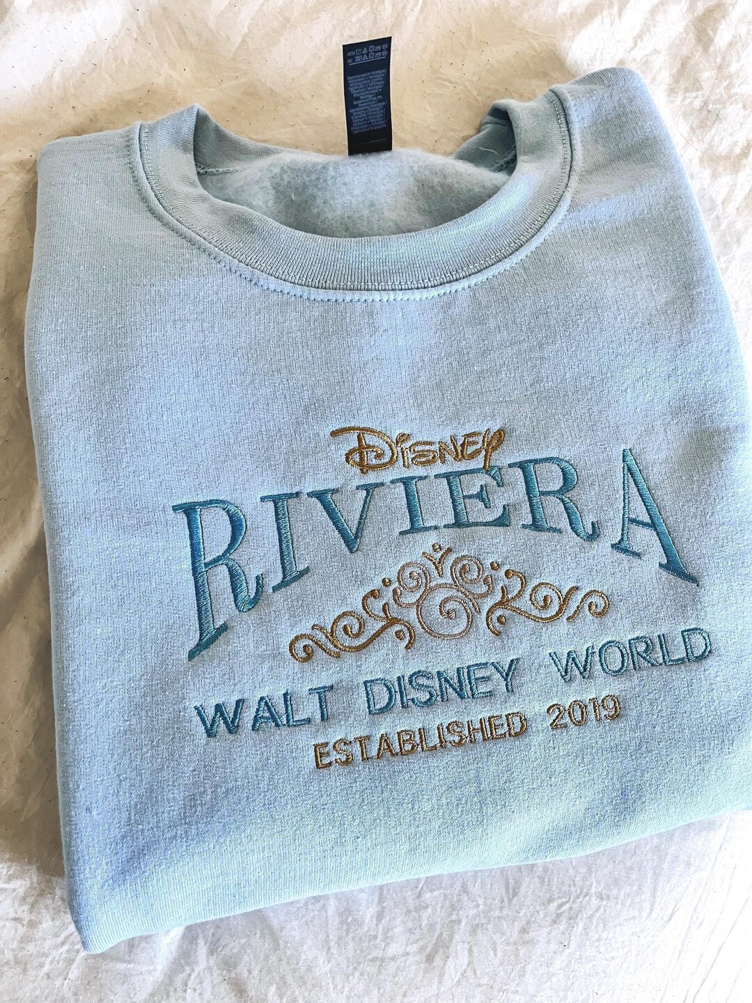 Disney Riviera Resort Embroidered Sweatshirt, Disney Vacation - Etsy