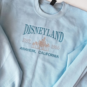 Embroidered Disneyland Castle Sweatshirt, Anaheim California image 1