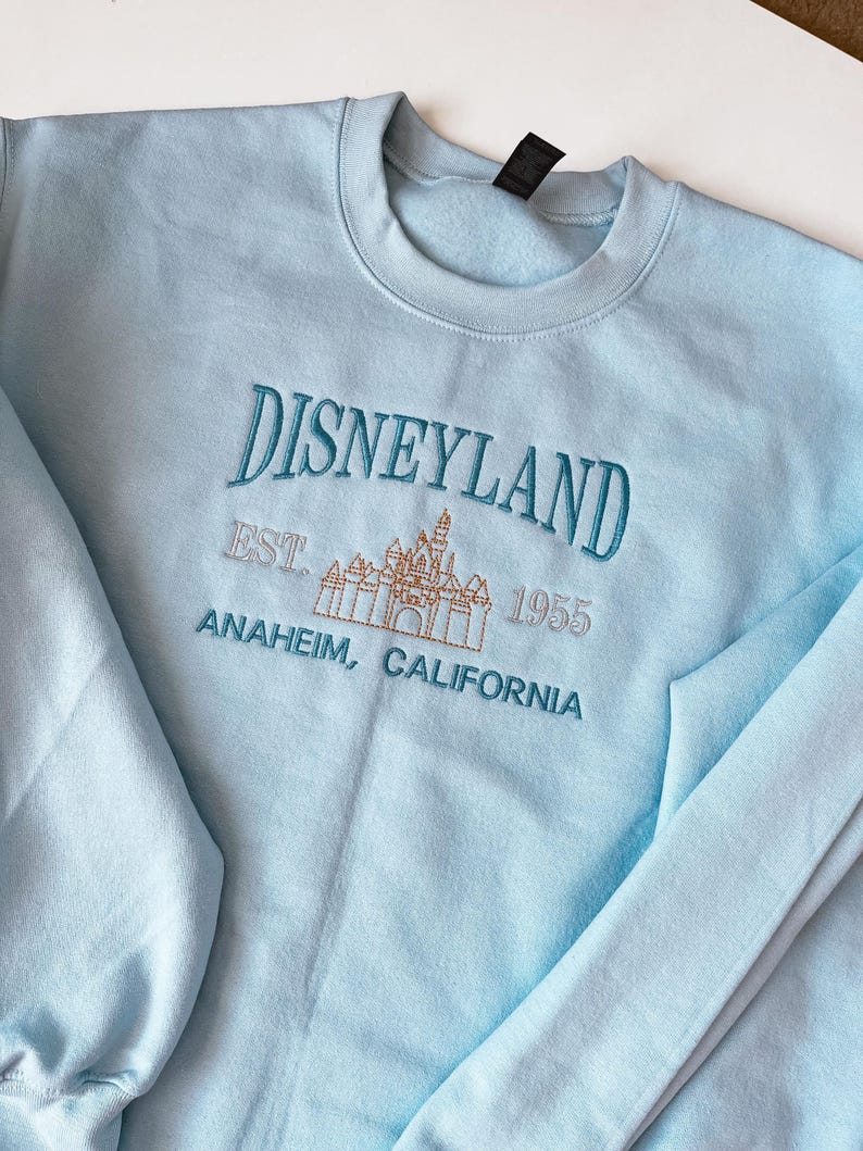 Embroidered Disneyland Castle Sweatshirt, Anaheim California image 1