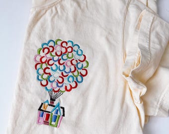 Disney Up House Embroidered tshirt | Disney embroidered tshirt | Disney Up shirt